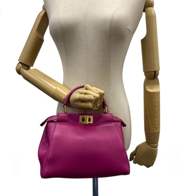 Shop Fendi Pink Leather Shoulder Bag ()