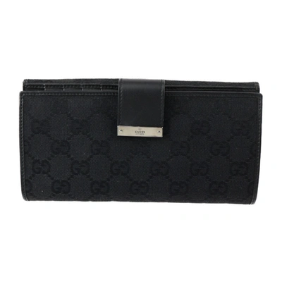 Shop Gucci Black Canvas Wallet  ()