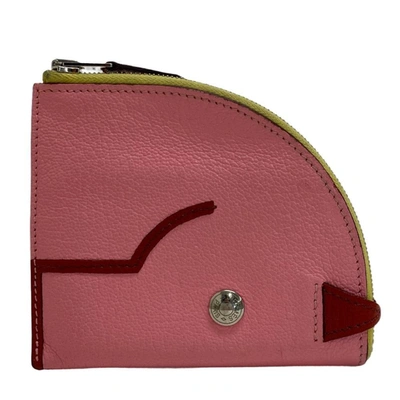 Shop Hermes Hermès Paddock Pink Leather Wallet  ()