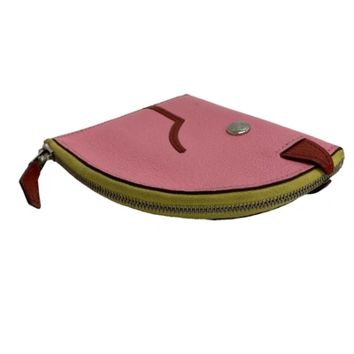 Shop Hermes Hermès Paddock Pink Leather Wallet  ()