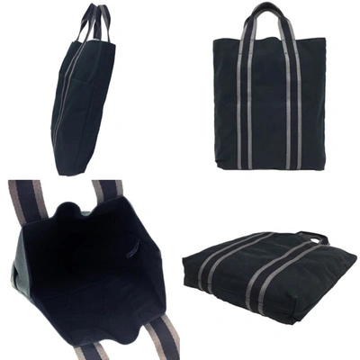 Shop Hermes Hermès Toto Black Canvas Tote Bag ()