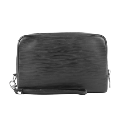 Pre-owned Louis Vuitton Neo Hoche Black Leather Clutch Bag ()