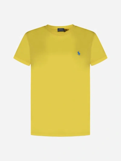 Shop Polo Ralph Lauren Logo Cotton T-shirt In Coastal Yellow