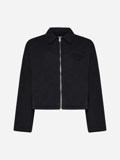 Shop Bottega Veneta Nylon Zip-up Jacket In Black