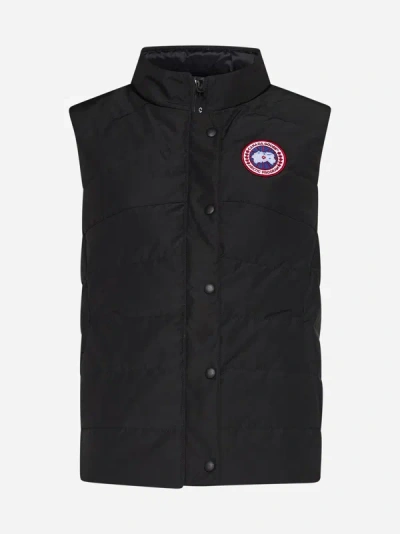 Shop Canada Goose Freestyle Quilted Nylon Down Vest In Black