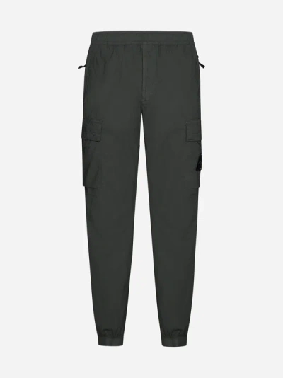 Shop Stone Island Cotton Cargo Trousers In Musk