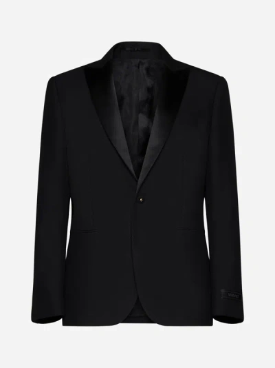 Shop Versace Wool Tuxedo In Black