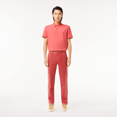 Shop Lacoste Slim Fit Stretch Cotton Pants - 34/32 In Pink