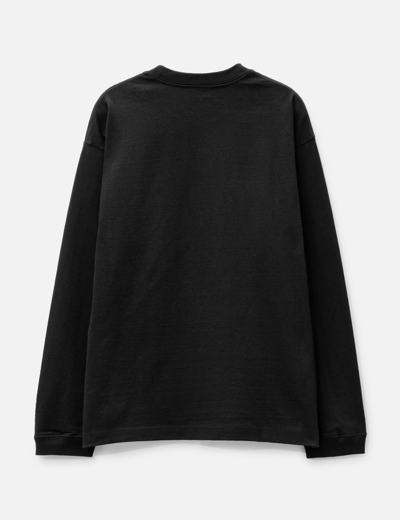 Shop And Wander Heavy Cotton Pocket Long Sleeve T-shirt In Black