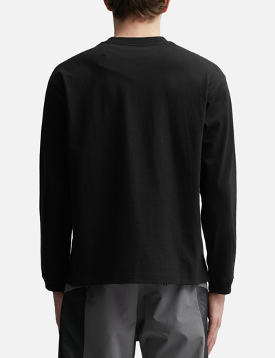 Shop And Wander Heavy Cotton Pocket Long Sleeve T-shirt In Black