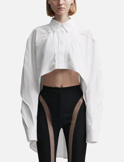 Shop Mugler Asymmetric Shirt In White