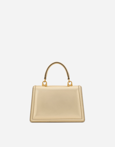 Shop Dolce & Gabbana Small Devotion Bag In Mordore Nappa Leather In Gold