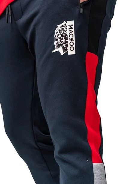Maceoo Colorblock Fleece Joggers In Blue