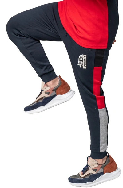 Maceoo Colorblock Fleece Joggers In Blue