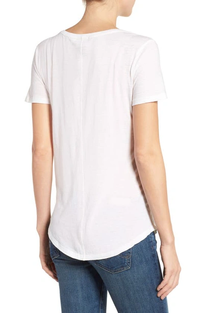 Shop Ag The Jade Cotton & Cashmere Tee In Powder White