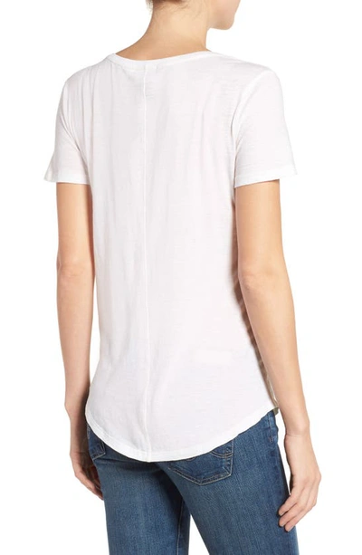 Ag The Jade Cotton & Cashmere Tee In Powder White