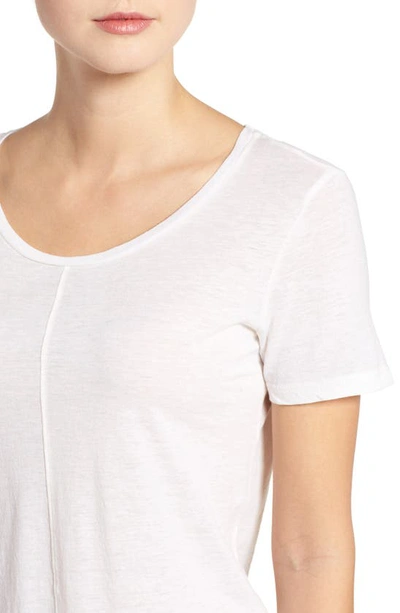 Ag The Jade Cotton & Cashmere Tee In Powder White