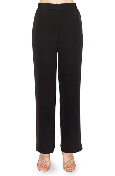 Shop Melloday Clean Front Pants In Black