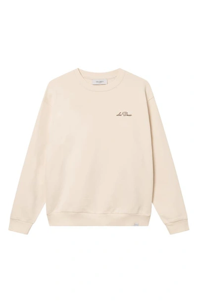 Shop Les Deux Oversize Crewneck Sweatshirt In Light Ivory/ Walnut