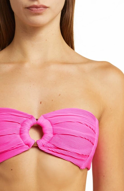 Shop Kulani Kinis Strapless Bandeau Bikini Top In Flamingo Pink