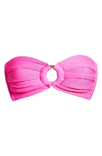Shop Kulani Kinis Strapless Bandeau Bikini Top In Flamingo Pink