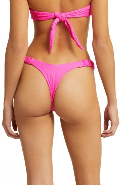 Shop Kulani Kinis Retro Thong Bikini Bottoms In Flamingo Pink