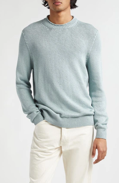 Shop Agnona Silk & Cotton Crewneck Sweater In Iceberg