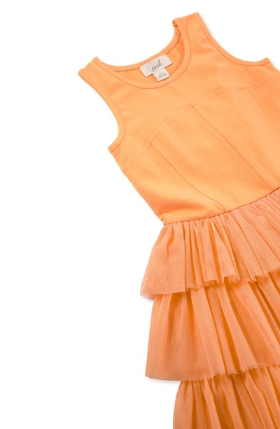 Shop Peek Aren't You Curious Kids' Tiered Ballerina Dress In Pale Orange