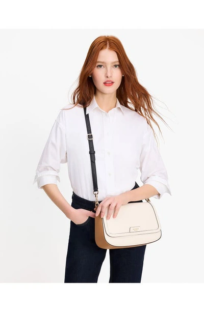 Shop Kate Spade Hudson Colorblock Pebbled Leather Satchel In Parchment Multi