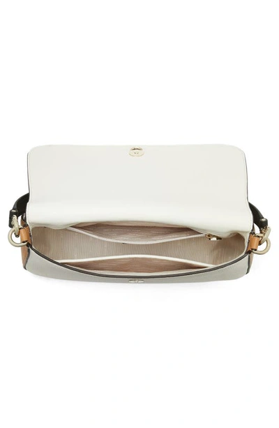 Shop Kate Spade Hudson Colorblock Pebbled Leather Satchel In Parchment Multi