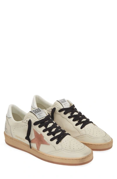 Shop Golden Goose Ball Star Low Top Sneaker In White/ Ash Rose