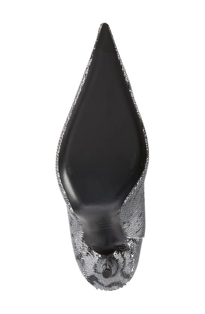Shop Balenciaga Knife Sequin Bootie In Black/ Silver
