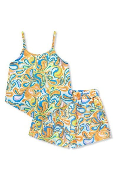 Shop Truce Kids' Swirl Print Camisole & Shorts Set In Multi