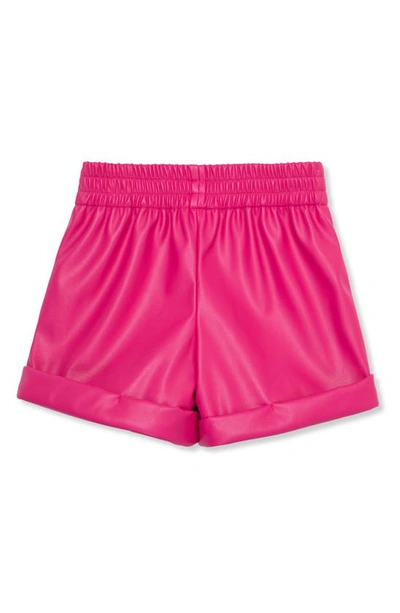 Shop Truce Kids' Pull On Faux Leather Shorts In Red