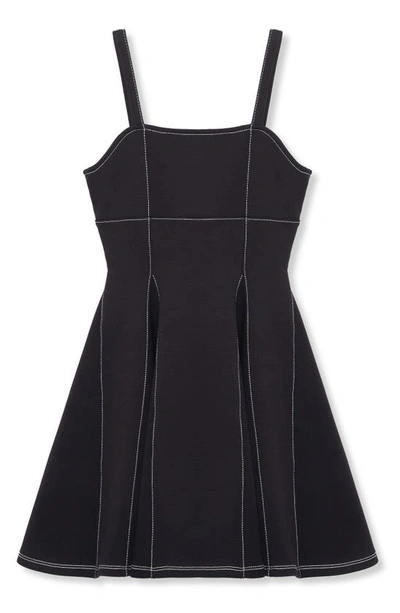 Shop Truce Kids' Contrast Stitch Dress In Black