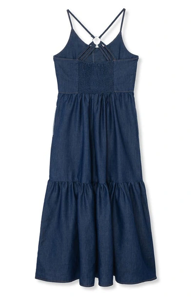 Shop Truce Kids' Denim Maxi Dress In Blue