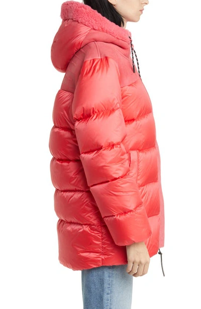 Shop Ugg Shasta Genuine Shearling 700 Fill Power Water Resistant Down Jacket In Pink Glow