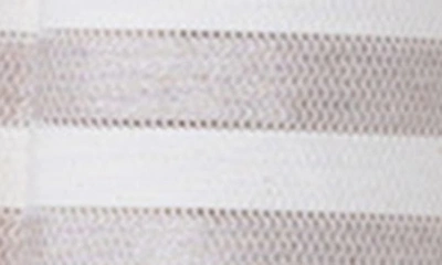 Akris Punto Metallic Kodak Stripe Jacquard Linen-blend Cap-sleeve Dress In Flax-cream