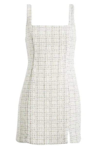 Wayf Sophie Tweed Minidress In Ivory