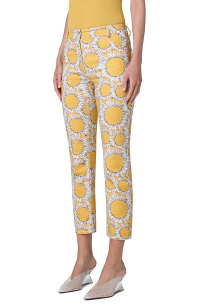 Shop Akris Punto Maru Print Tapered Leg Ankle Jeans In Sun