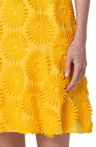 Shop Akris Punto Hello Sunshine Embroidered Floral Appliqué Cotton Sheath Dress
