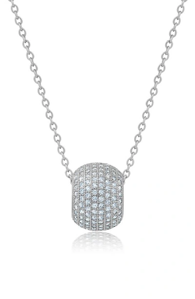 Shop Crislu Pavé Cubic Zirconia Bead Pendant Necklace In Silver