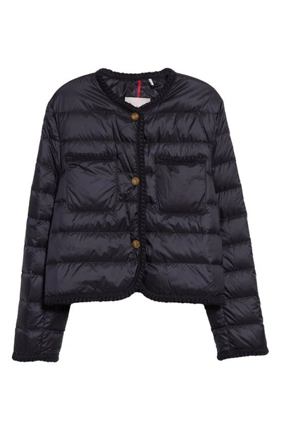 Shop Moncler Aristeo Short Down Jacket In Dark Navy Blue