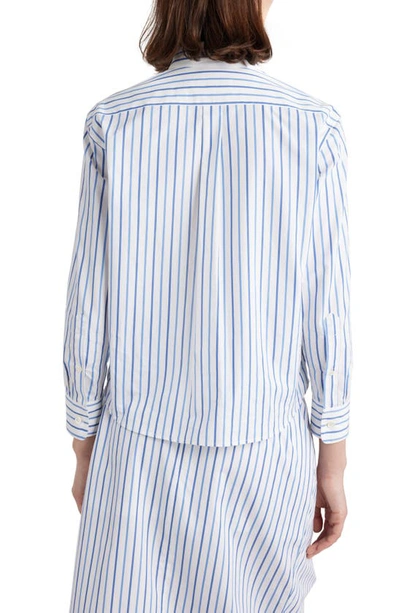 Shop Dries Van Noten Clavini Stripe Cotton Poplin Button-up Shirt In Light Blue 514