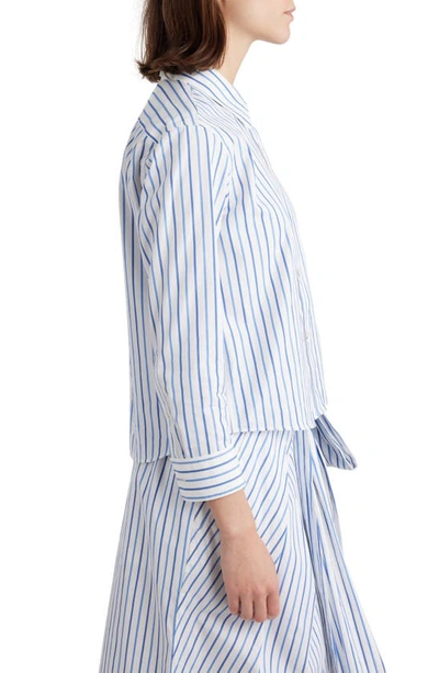 Shop Dries Van Noten Clavini Stripe Cotton Poplin Button-up Shirt In Light Blue 514