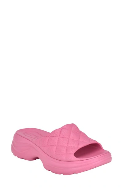 Shop Guess Fenixy Slide Sandal In Medium Pink