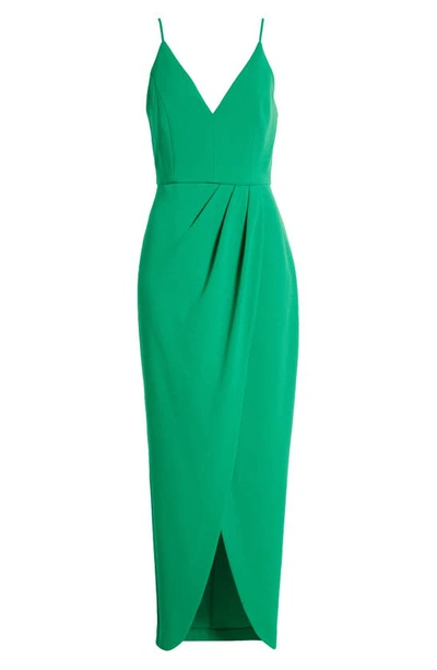 Shop Wayf The Ines V-neck Tulip Gown In Kelly Green