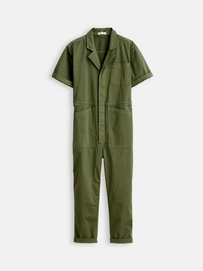 Shop Alex Mill Standard Short Sleeve Jumpsuit In Faded Olive