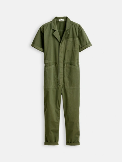 Alex Mill Standard Short Sleeve Jumpsuit In Faded Olive