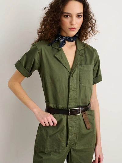 Shop Alex Mill Standard Short Sleeve Jumpsuit In Faded Olive